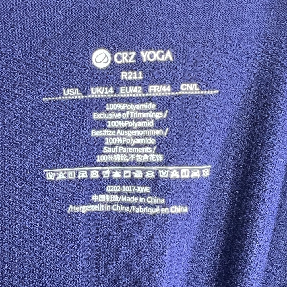 CRZ YOGA Womens L Blue Seamless Long Sleeve Athletic Yoga Top R211 - Picture 11 of 11